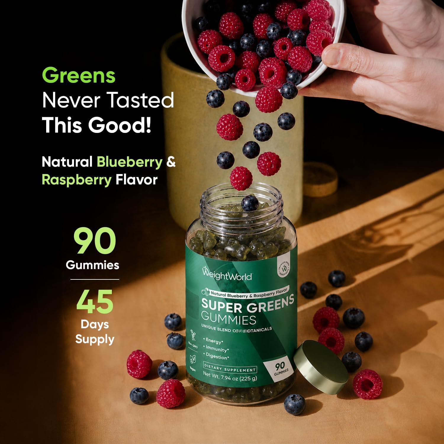 WeightWorld Super Greens Gummies – 45-Day Supply, 90 Vegan Gummies for Energy, Immune Function & Digestion - görsel 8