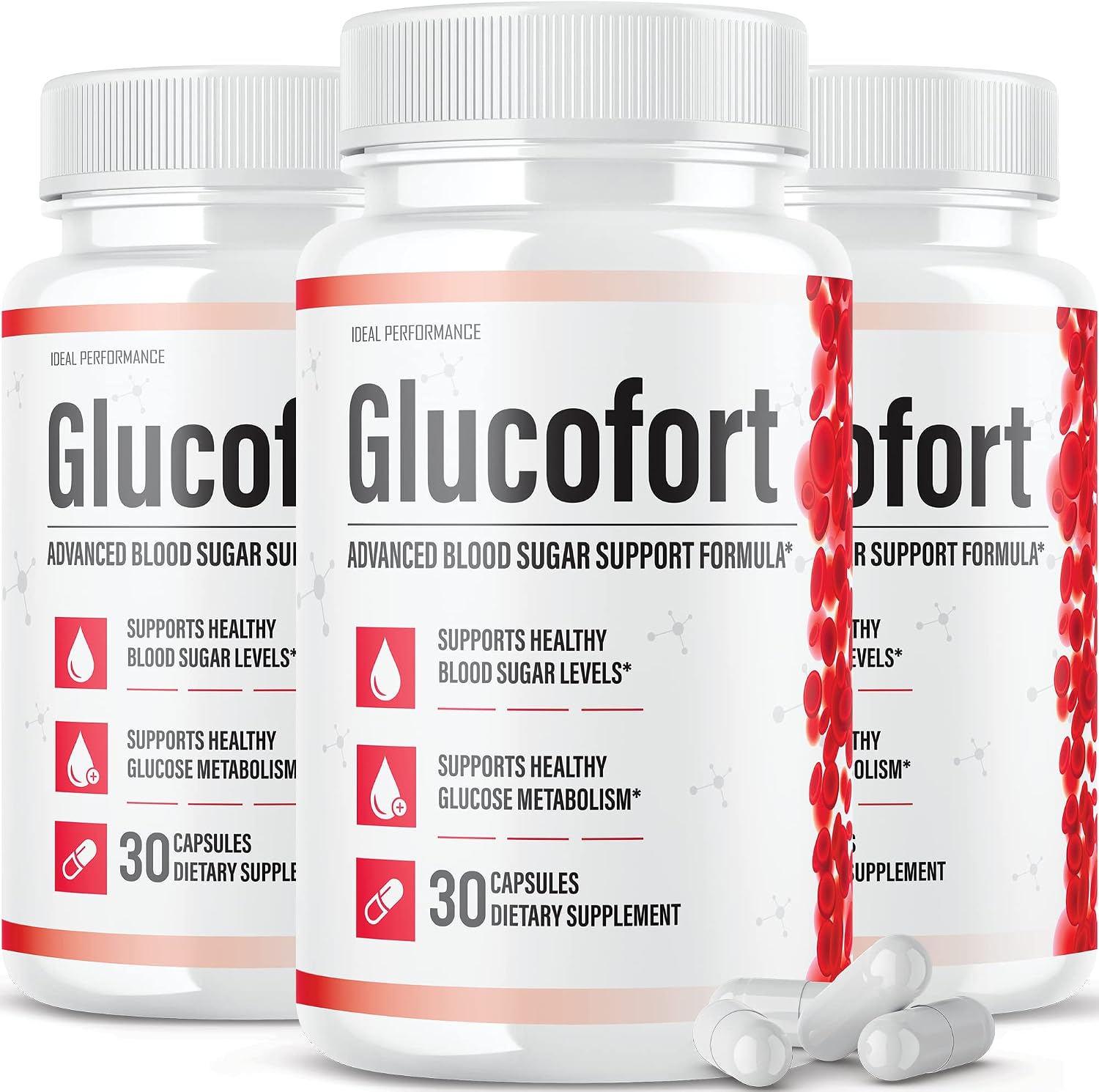 IDEAL PERFORMANCE Glucofort Supplement Support Formula (3 Pack) - görsel 1