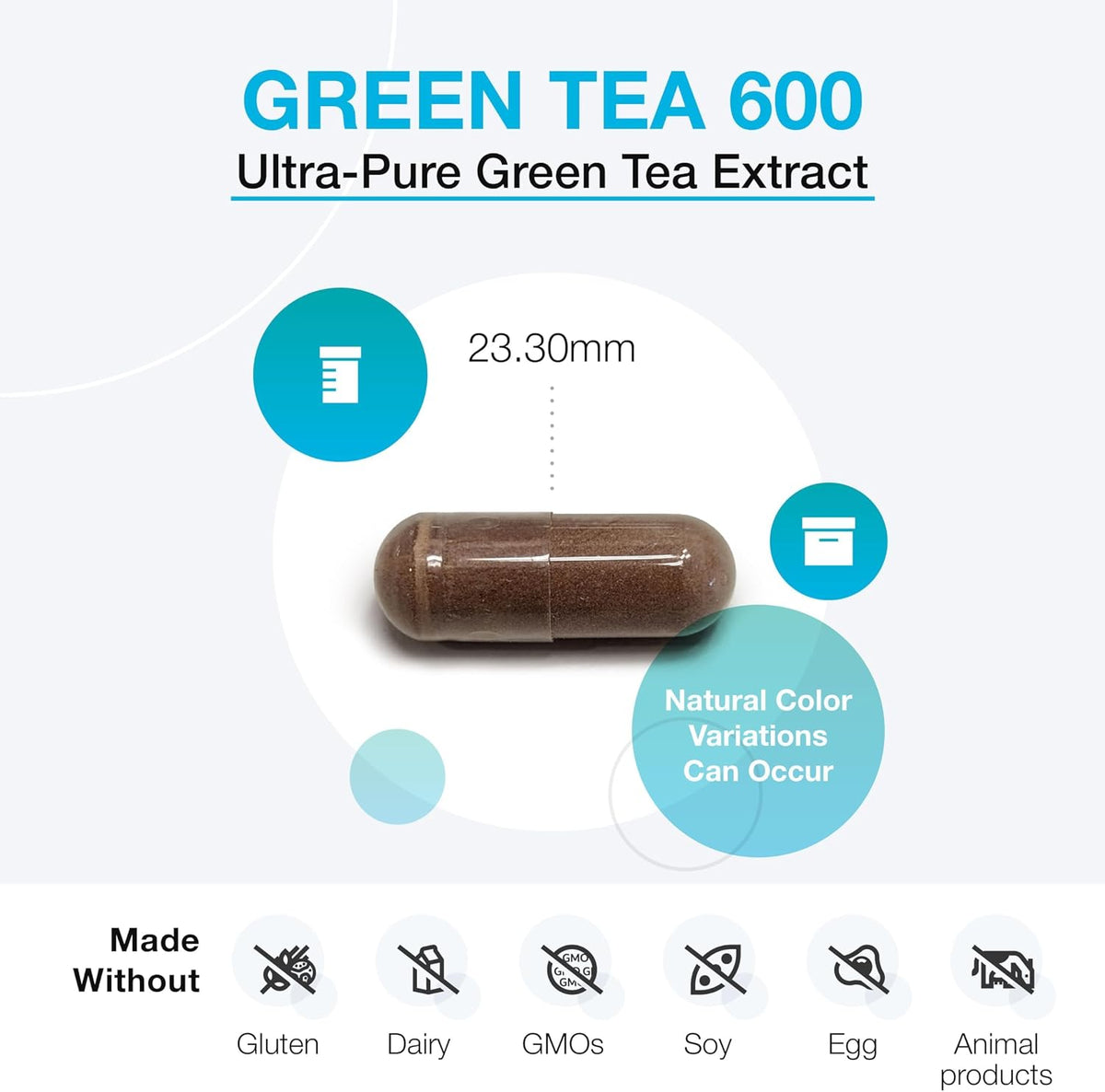 XYMOGEN Green Tea 600 - Antioxidant & Immune Support - 600 mg Green Tea Aqueous Extract - Vegetarian, Gluten-Free & Non-GMO - 60 Capsules - görsel 3