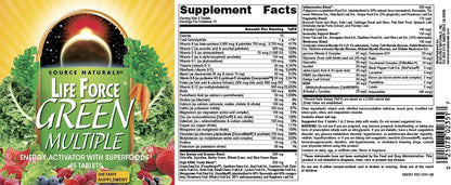 Source Naturals Life Force Green Multiple Multivitamin with Superfoods, 45 Tablets
