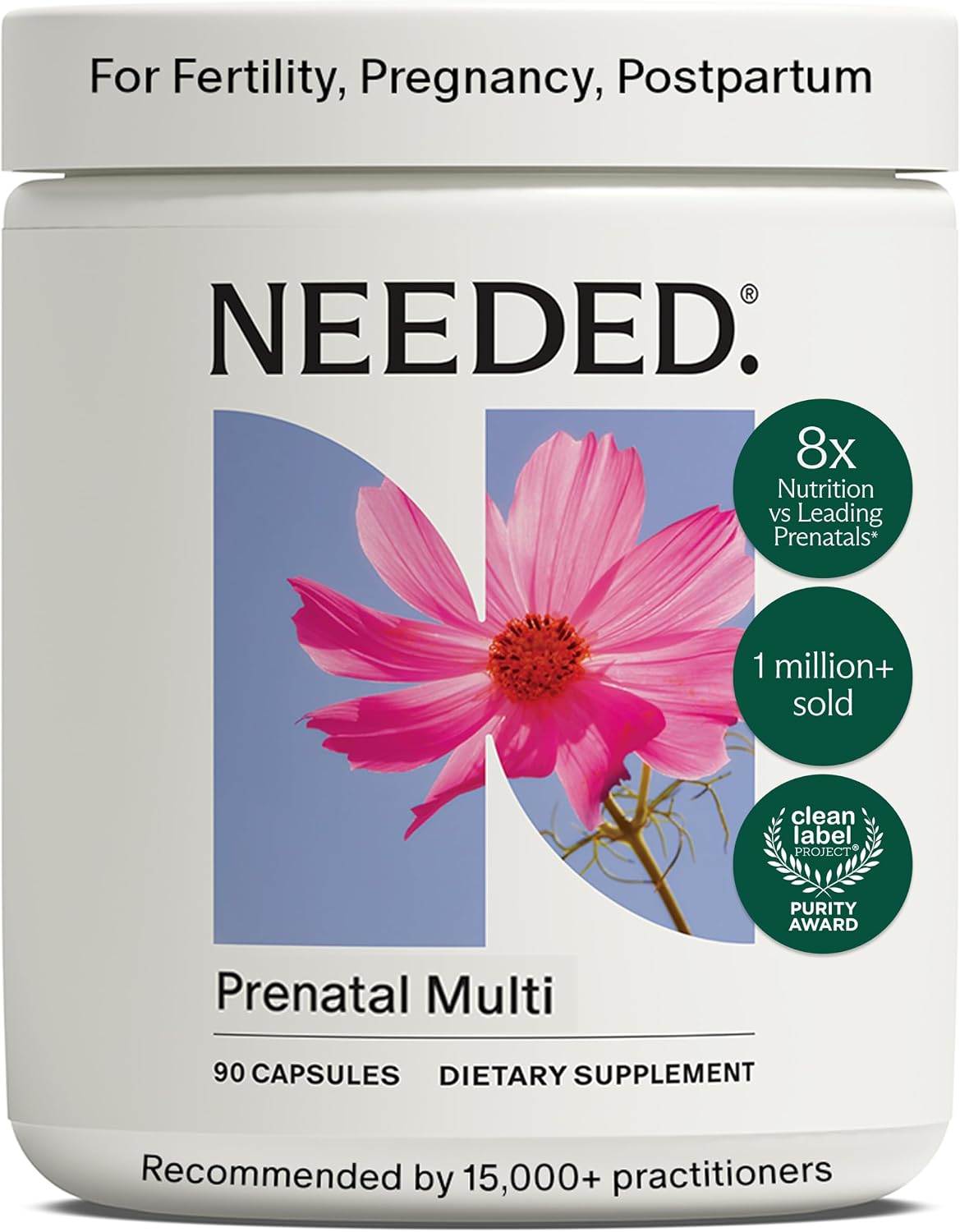 Needed. Multivitamin for Prenatal | Pregnancy, Breastfeeding, Postpartum | Expertly Formulated & Third-Party Tested | 30-Day Supply - görsel 1