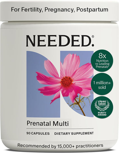 Needed. Multivitamin for Prenatal | Pregnancy, Breastfeeding, Postpartum | Expertly Formulated & Third-Party Tested | 30-Day Supply