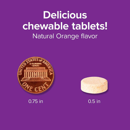 Webber Naturals Chewable Vitamin C 1000mg + D3, Orange Flavour, 200 Tablets