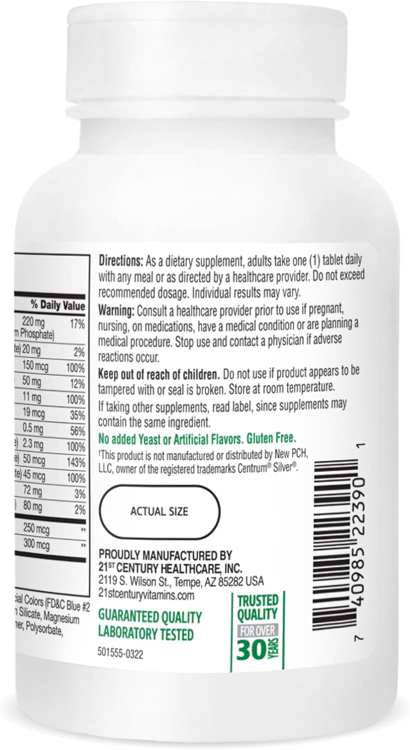 21st Century Sentry Senior Tablets – Multivitamin for Active Adults 55+ (125 Tablets) - görsel 10