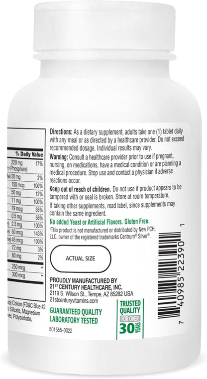 21st Century Sentry Senior Tablets – Multivitamin for Active Adults 55+ (125 Tablets)
