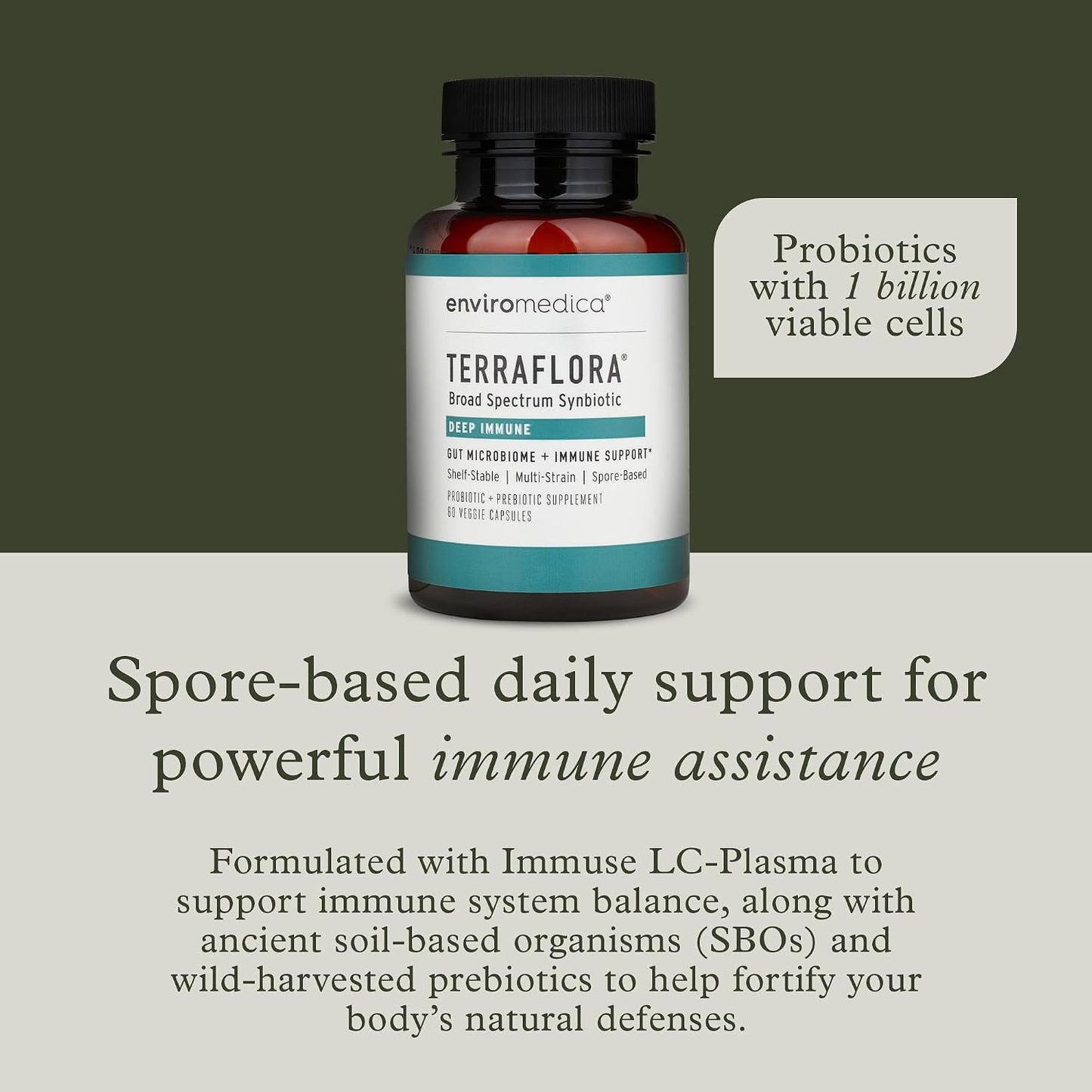 Enviromedica Terraflora Deep Immune Synbiotic – SBO Probiotic & Prebiotic with LC-Plasma, 60 Capsules - görsel 2