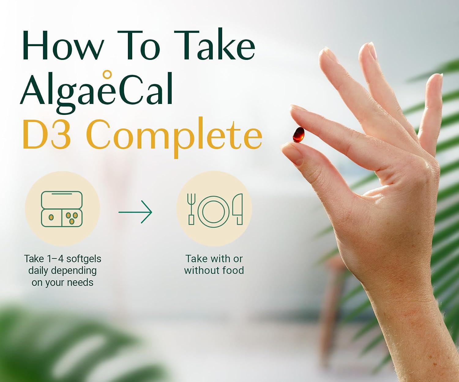 ALGAECAL D3 Complete - Vitamin D3, K2, A & E Food Supplement, 60 Soft gel capsules (3-Pack) - görsel 9