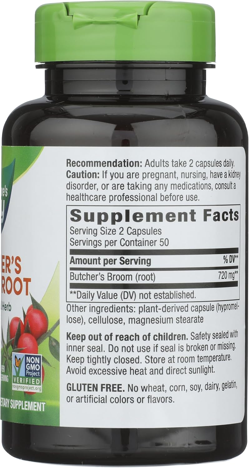 Nature's Way Butcher's Broom Root 470mg, 100 Capsules - görsel 5