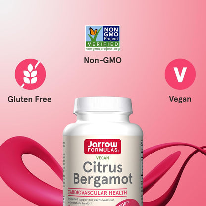 Jarrow Formulae Citrus Bergamot Supplement 500 mg - 120 Veggie Caps - Antioxidant Support for Cardiovascular & Metabolic Health