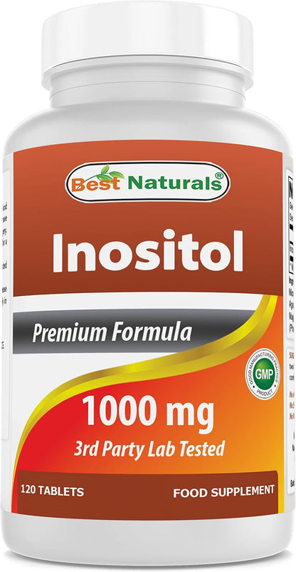 Best Naturals Inositol 1000mg 120 Tablets – Also Known as Vitamin B8