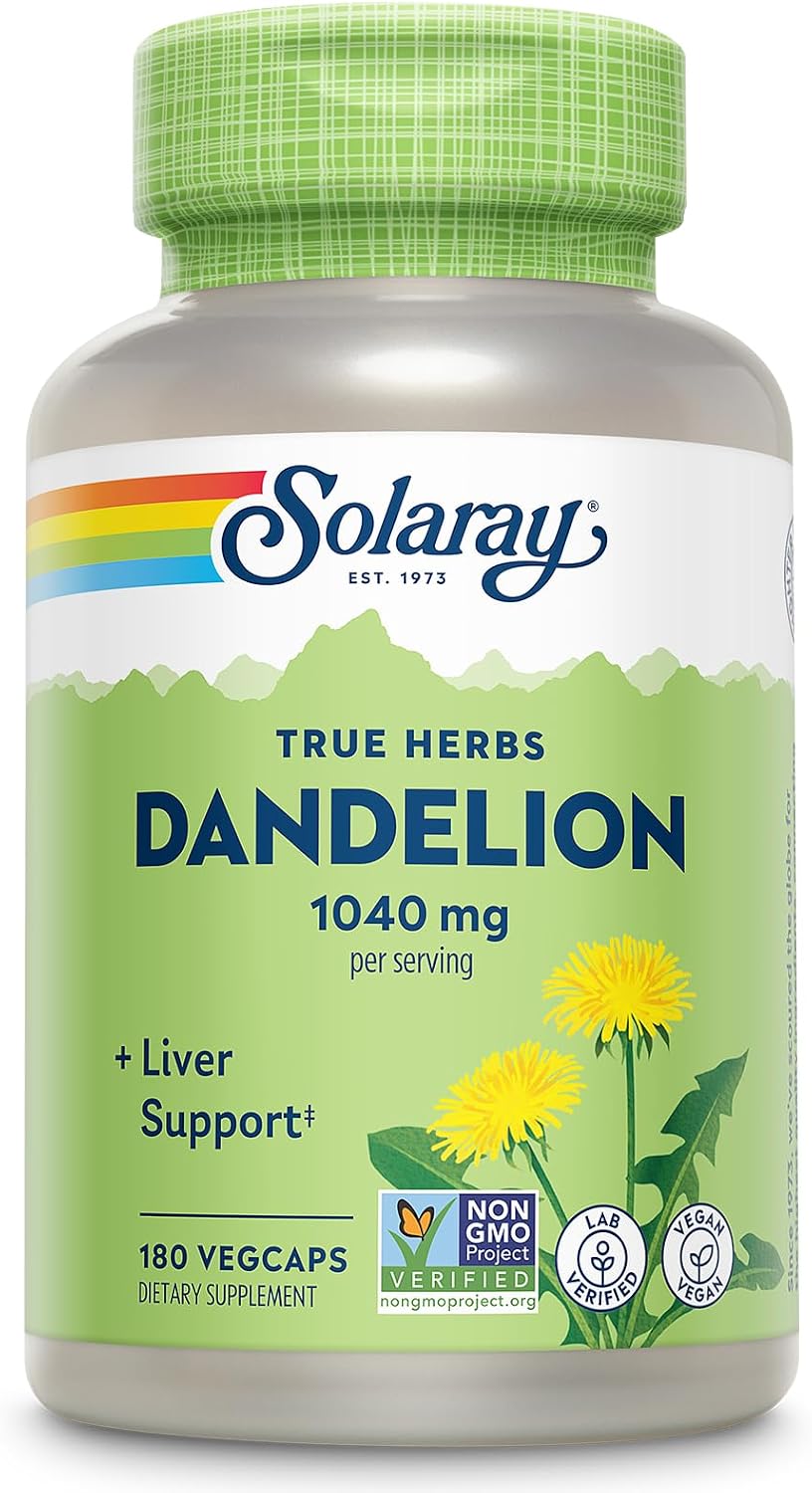 SOLARAY Dandelion Root Supplement – Healthy Liver & Kidney Support – 1,040 mg per Serving – Vegan – Lab Verified – 100 VegCaps - görsel 7