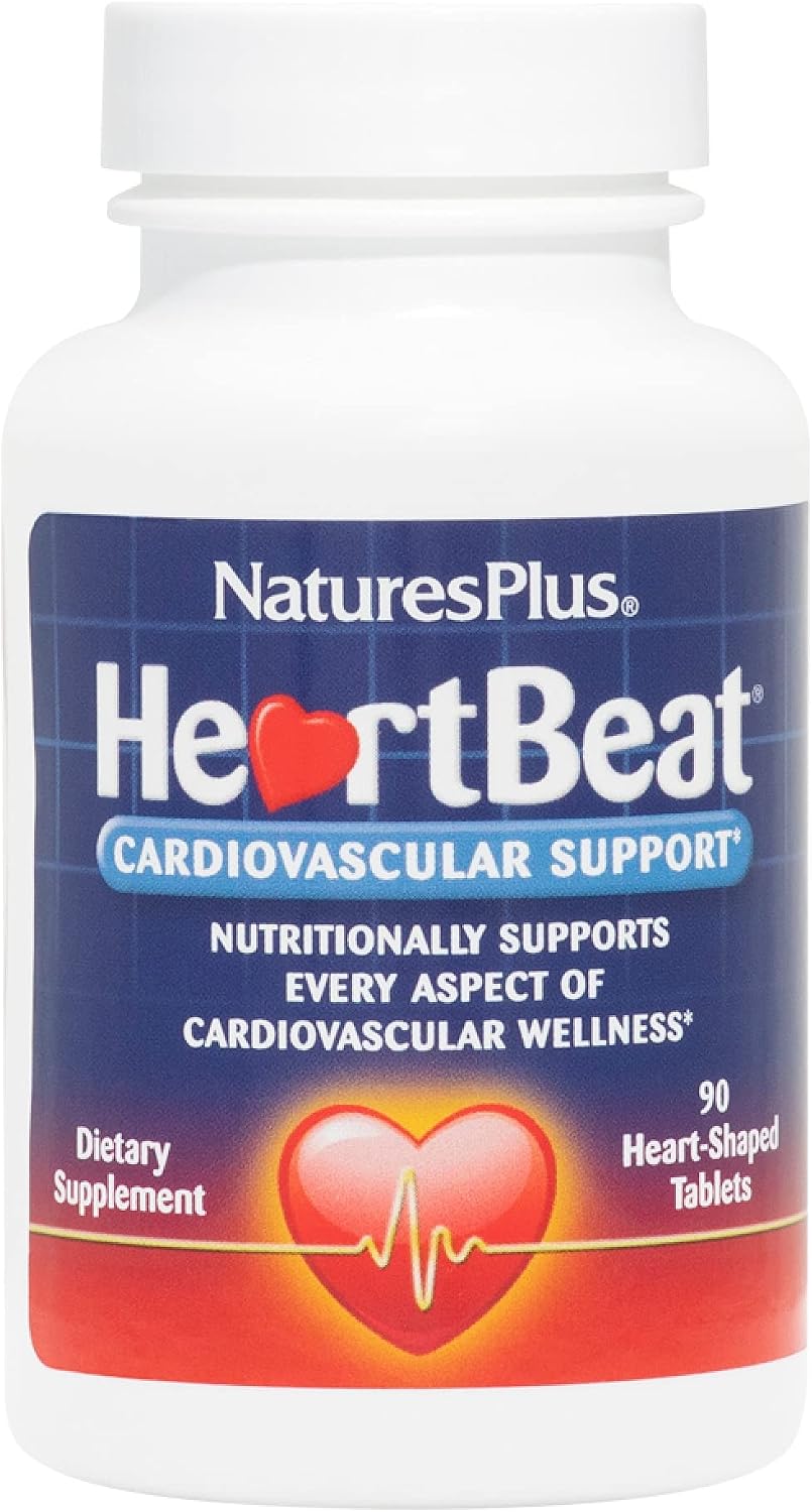 NaturesPlus Heartbeat, 90 Tablets - Dietary Supplement with Vitamins, Minerals & Herbs - Vegetarian, Gluten-free - 30 Servings - görsel 1
