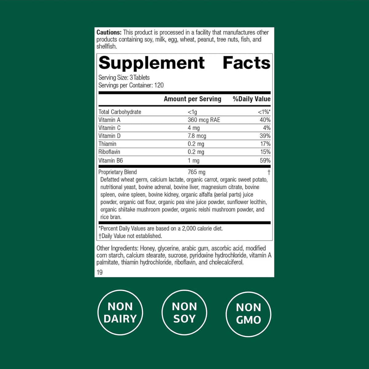 Standard Process Catalyn General Wellbeing Food Supplement - Non-Dairy & Non-Soy - 360 Tablets - görsel 2
