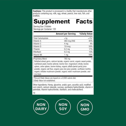 Standard Process Catalyn General Wellbeing Food Supplement - Non-Dairy & Non-Soy - 360 Tablets