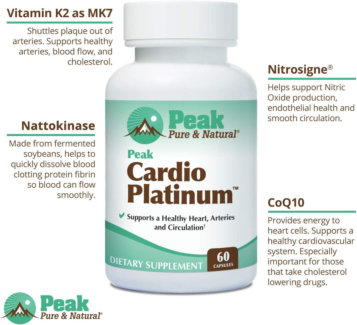 Peak Pure & Natural Peak Cardio Platinum 180 Capsules - görsel 3