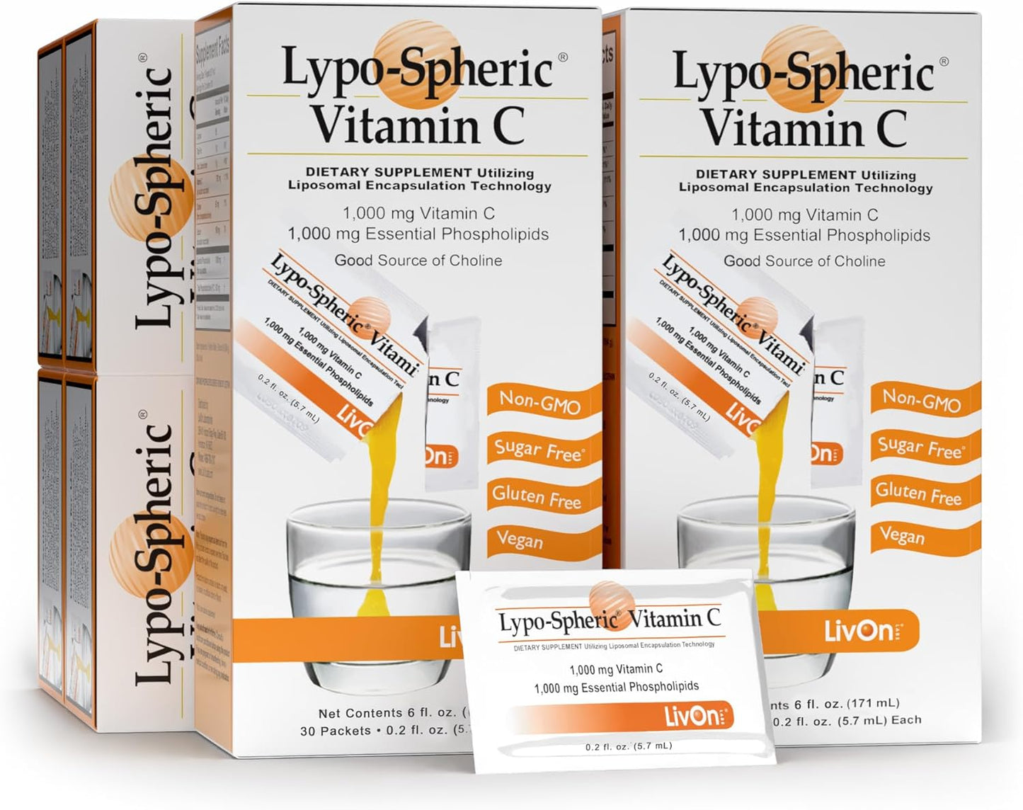 LivOn Lypo-Spheric Vitamin C – 6 Cartons (180 Sachets) - görsel 1