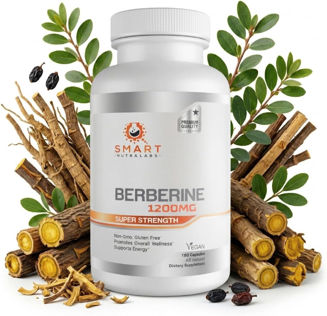 Smart Nutra Labs High Strength Berberine HCL 1200mg - 180 Vegan Capsules - görsel 7
