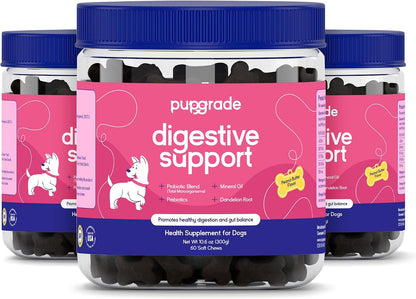 PupGrade Digestive Support for Dogs, Duck Flavour - 60 Soft Chews