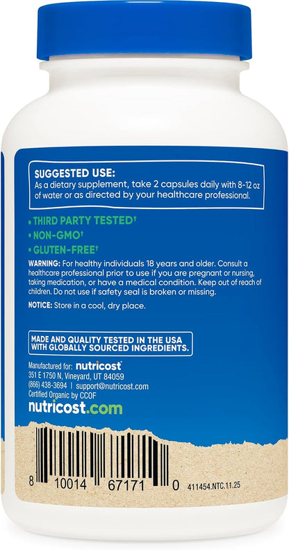 Nutricost Moringa Capsules 500mg, 180 Capsules (90 Servings) – Vegetarian, Non-GMO, Gluten-free