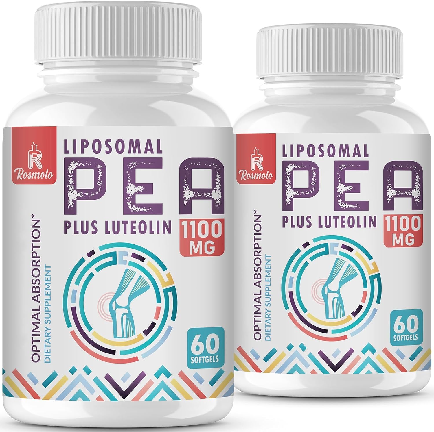 Liposomal Palmitoylethanolamide 1000 mg + Luteolin 100 mg, Micronised PEA 99% Highly Purified – Enhanced Absorption and Bioavailability, 120 Softgels - görsel 1