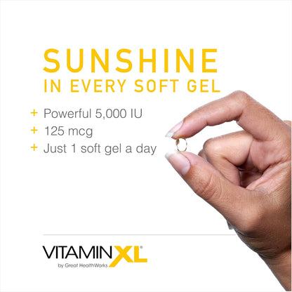 OmegaXL VitaminXL D3 High Strength Vitamin D 5000 IU - 30 Softgels