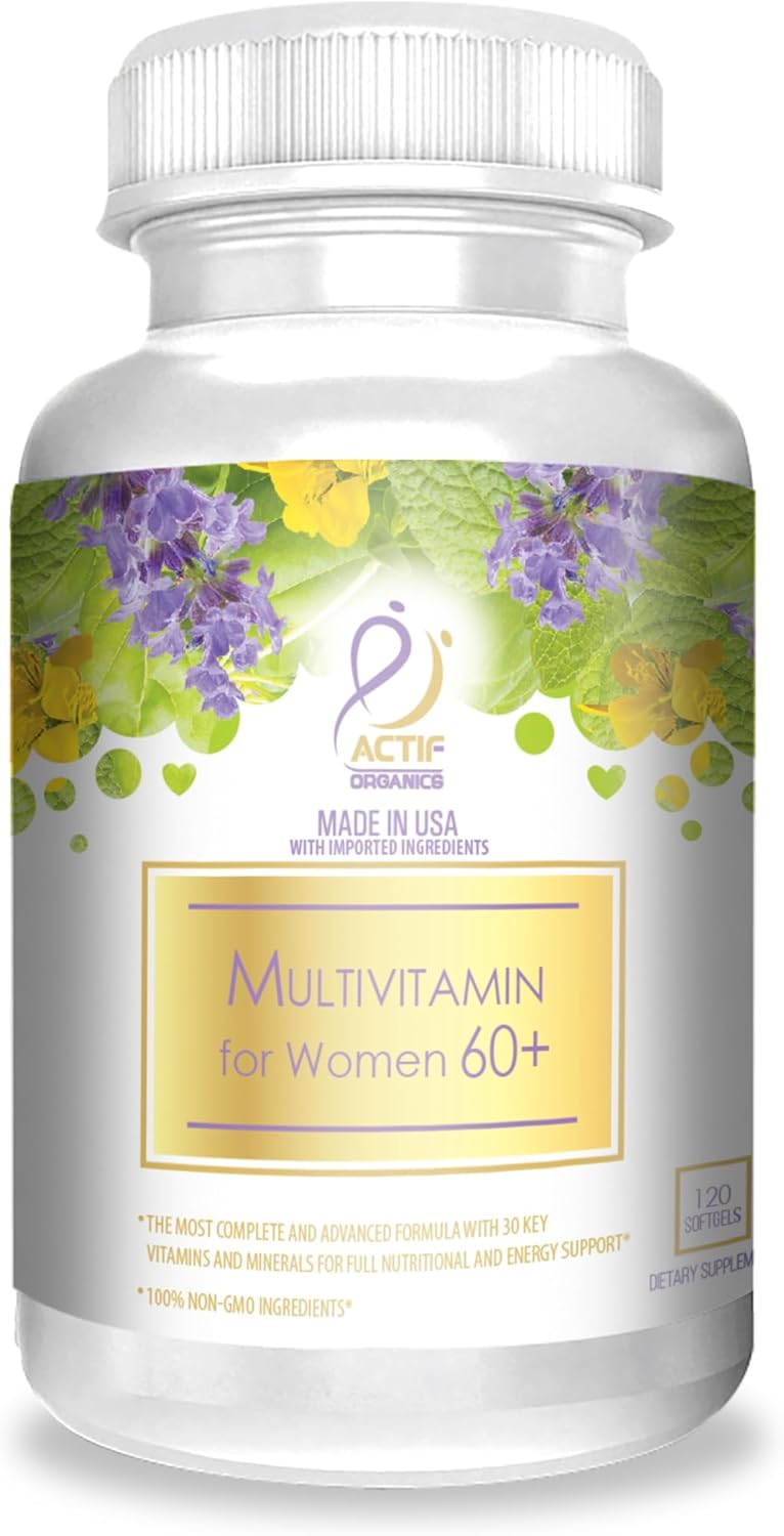 ACTIF Multivitamin for Women Age 60+ with 30 Organic Vitamins and Herbs, Non-GMO, Two-Month Supply - görsel 1