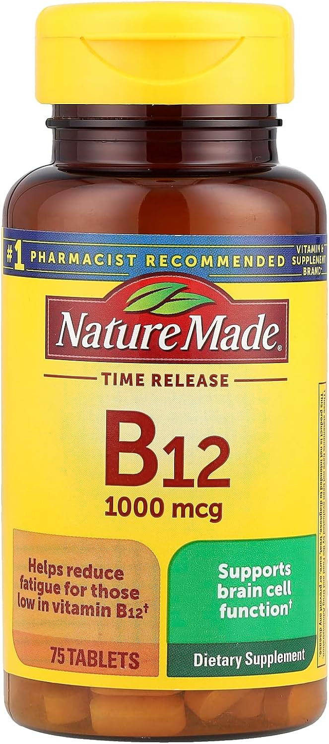 Nature Made Vitamin B12 1000 mcg Timed Release Tablets, 75 Tablets - görsel 1