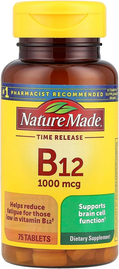 Nature Made Vitamin B12 1000 mcg Timed Release Tablets, 75 Tablets