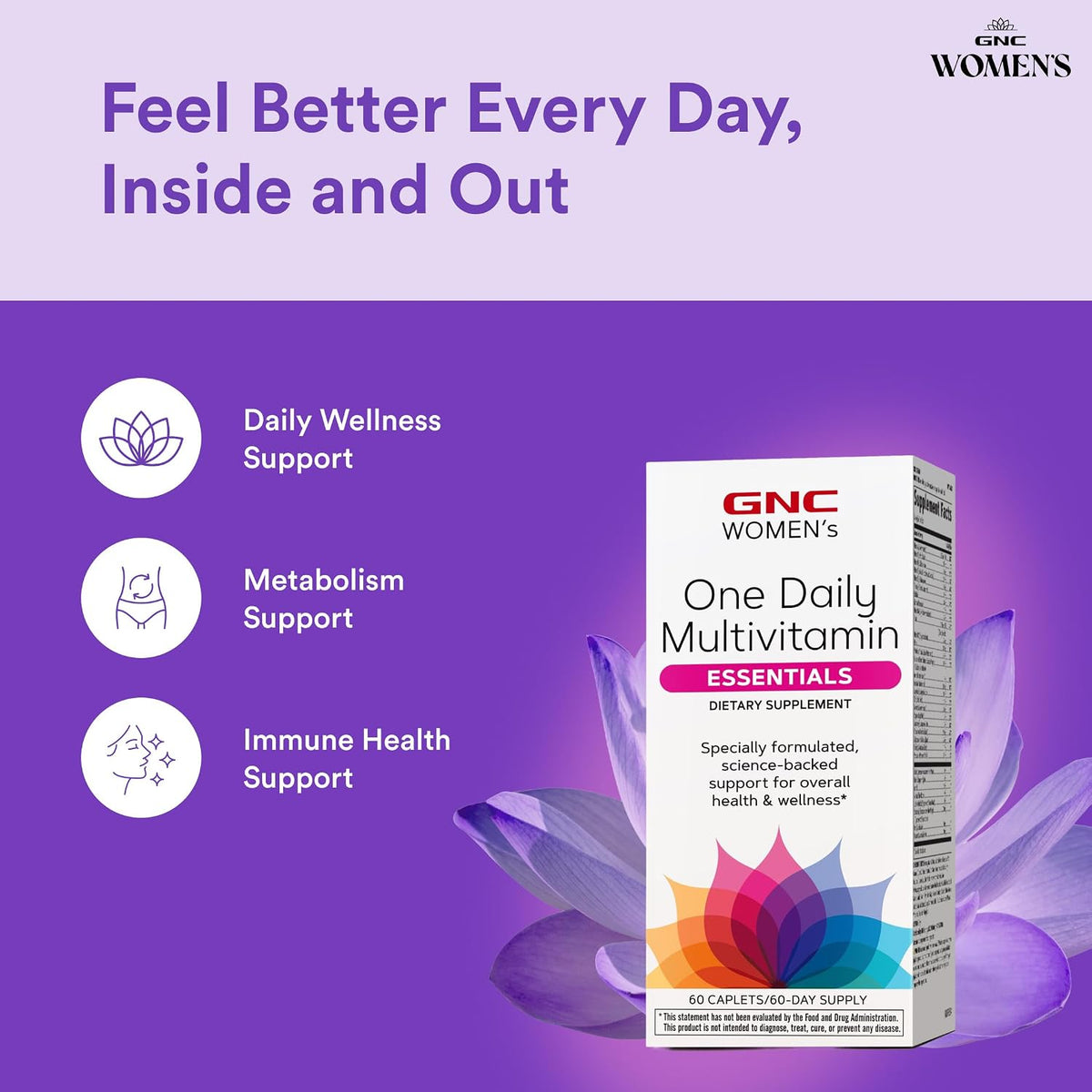 GNC Women's One Daily Multivitamin Essentials - 60 Tablets - görsel 3