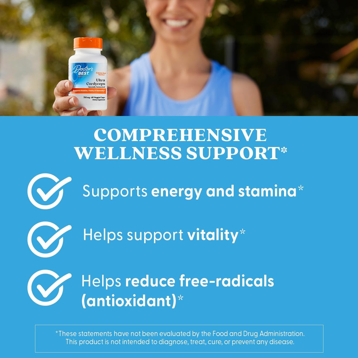Doctor's Best Ultra Cordyceps Supplement – 750 mg, 60 Vegan Capsules - görsel 7
