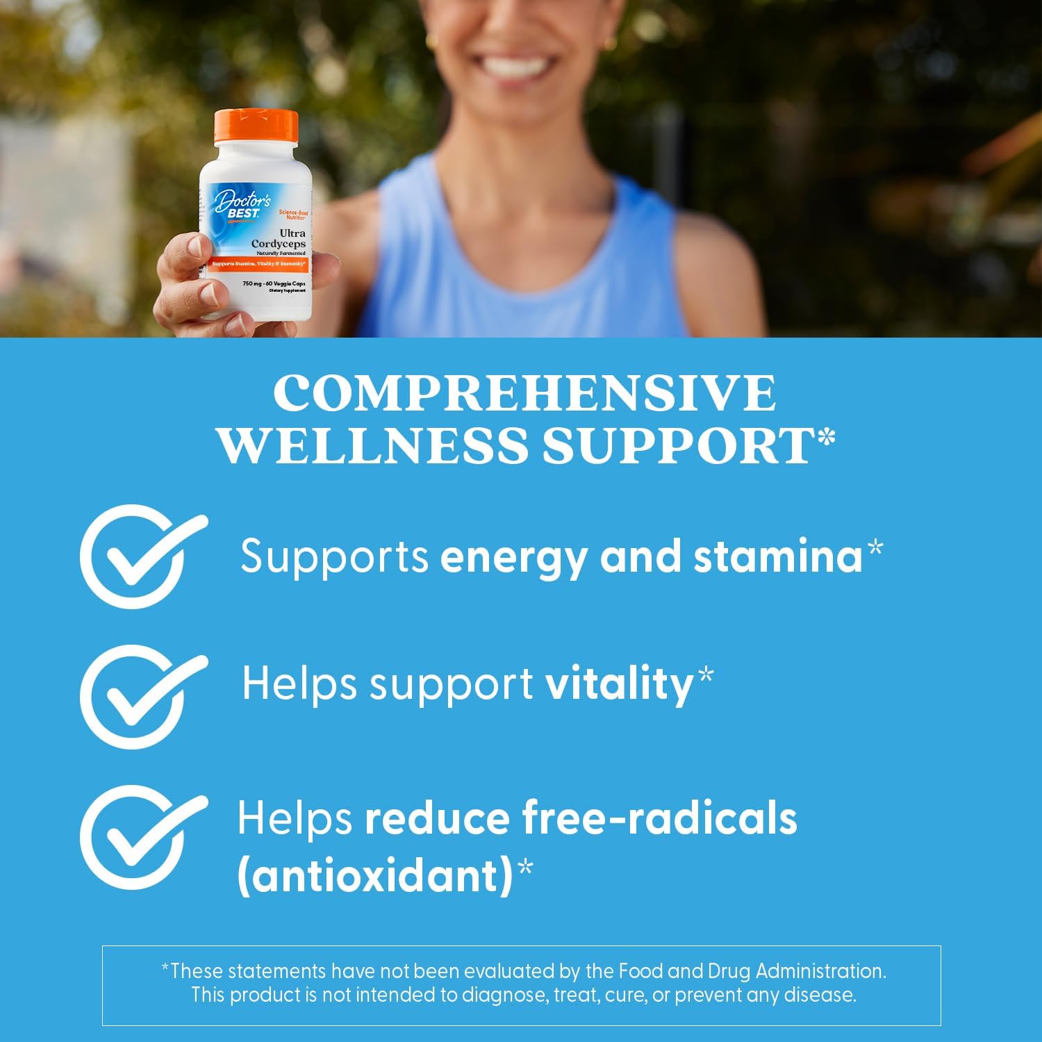 Doctor's Best Ultra Cordyceps Supplement – 750 mg, 60 Vegan Capsules - görsel 7