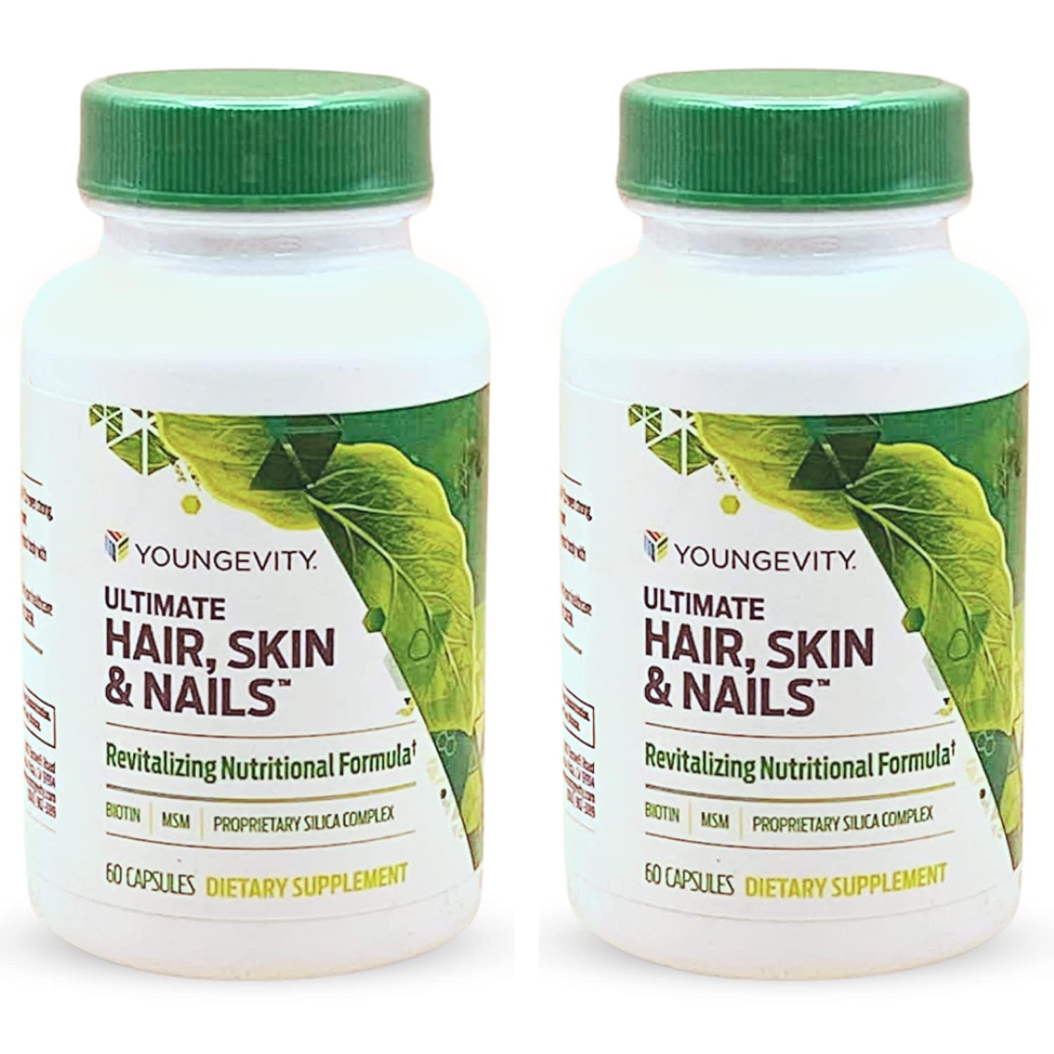 Youngevity Ultimate Hair, Skin and Nails - Biotin 2000 mcg with Essential CoFactors - 2 Pack - görsel 1