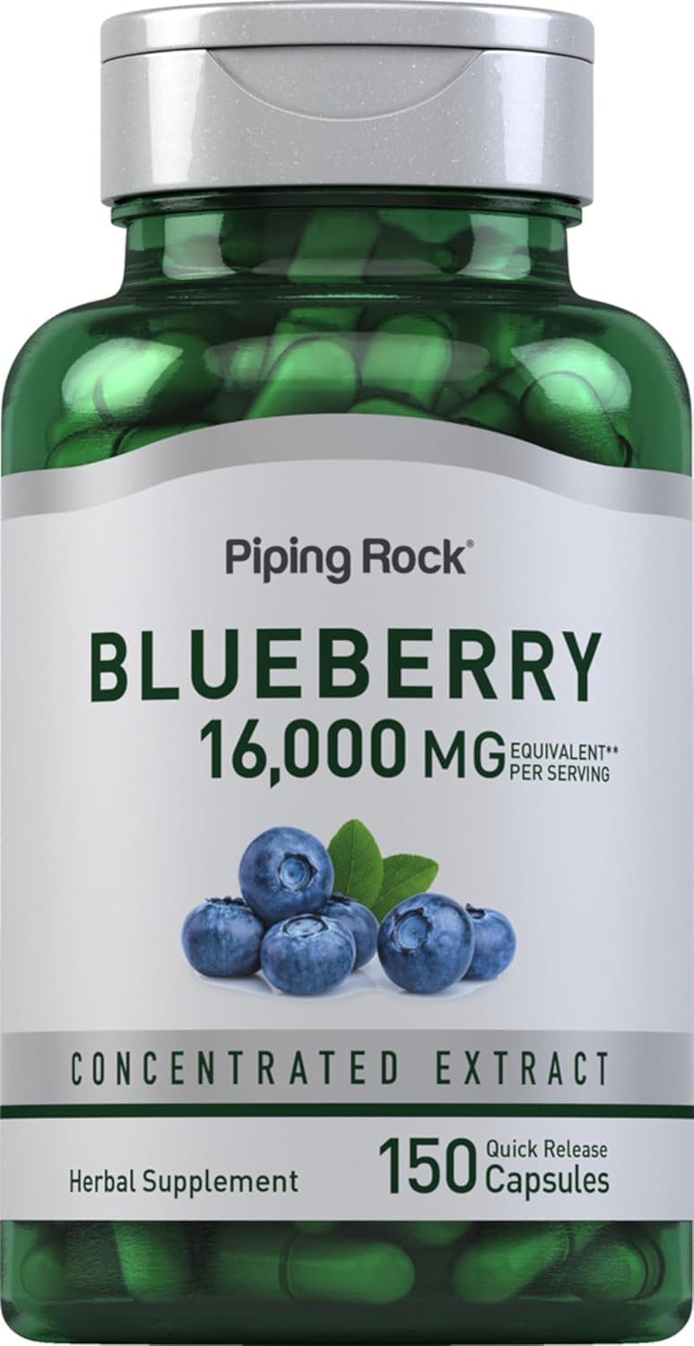 Piping Rock Blueberry Supplement – 150 Capsules – Non-GMO and Gluten-free - görsel 1