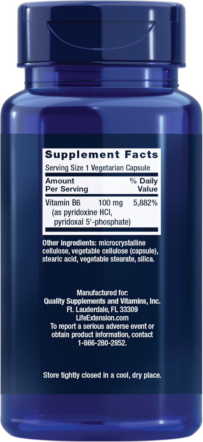Life Extension Vitamin B6, 100 mg, High Potency - görsel 2