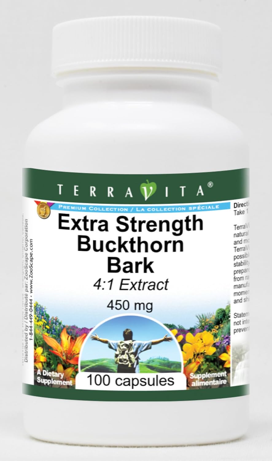 Extra Strength Buckthorn Bark 4:1 Extract – 450 mg (100 Capsules) - görsel 1