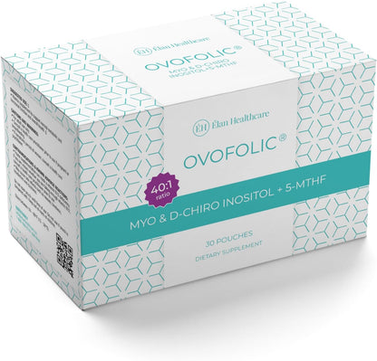 Ovofolic Inositol Food Supplement – Myo-Inositol and D-Chiro Inositol Plus Active Folate – Ideal 40:1 Ratio – 30 Sachets