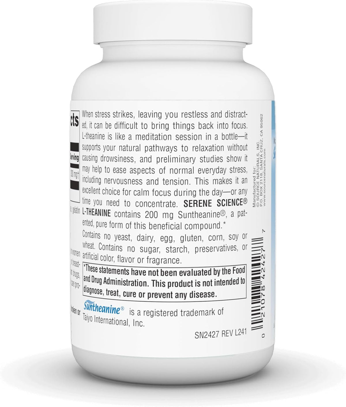 Source Naturals Serene Science L-Theanine, with Suntheanine, 200 mg, 120 Capsules - görsel 3