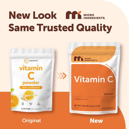 Micro Ingredients Pure Vitamin C Powder (1 kg) - Unflavoured Ascorbic Acid Supplement