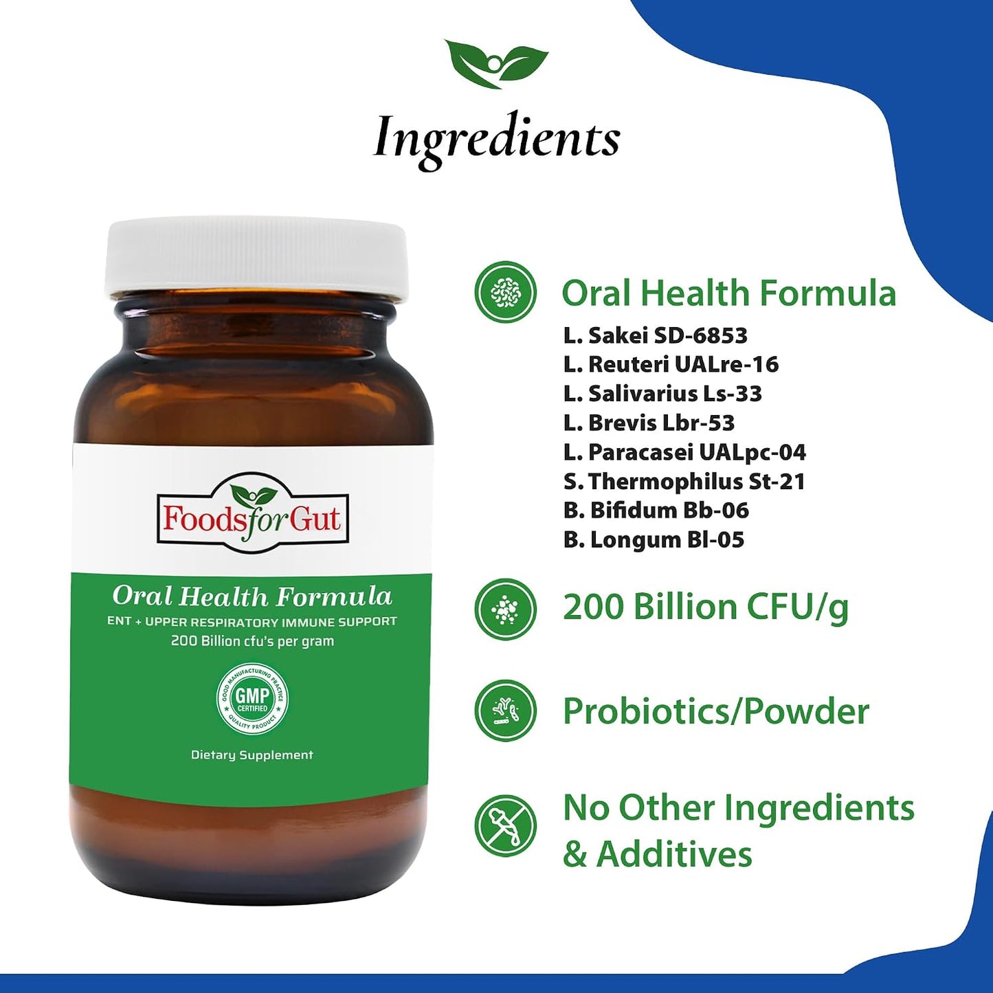 Foods For Gut Oral Care Probiotics Powder, 200 Billion CFU - görsel 3