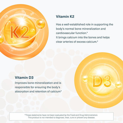 Youtheory K2D3 Gummies - Vitamin D3 & K2 Food Supplement for Bone, Heart & Immune Health - Plant-Based Ingredients - Sugar Free - Peach Flavour - 60 Gummies (60-Day Supply)