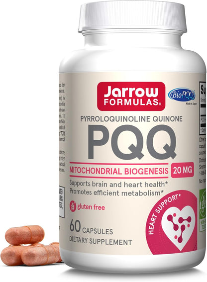 Jarrow Formulae® PQQ 20 mg, Food Supplement, Heart, Brain, and Metabolism Support, 30 Vegetarian Capsules