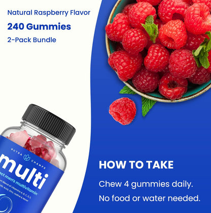 NutraChamps Multivitamin for Men, 240 Gummies (2-Pack) - Gummy Vitamins