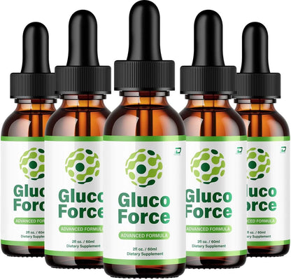 Gluco Force Healthy Formula – GlucoForce All Natural Healthy Levels Extra Strength Liquid (5 Pack)