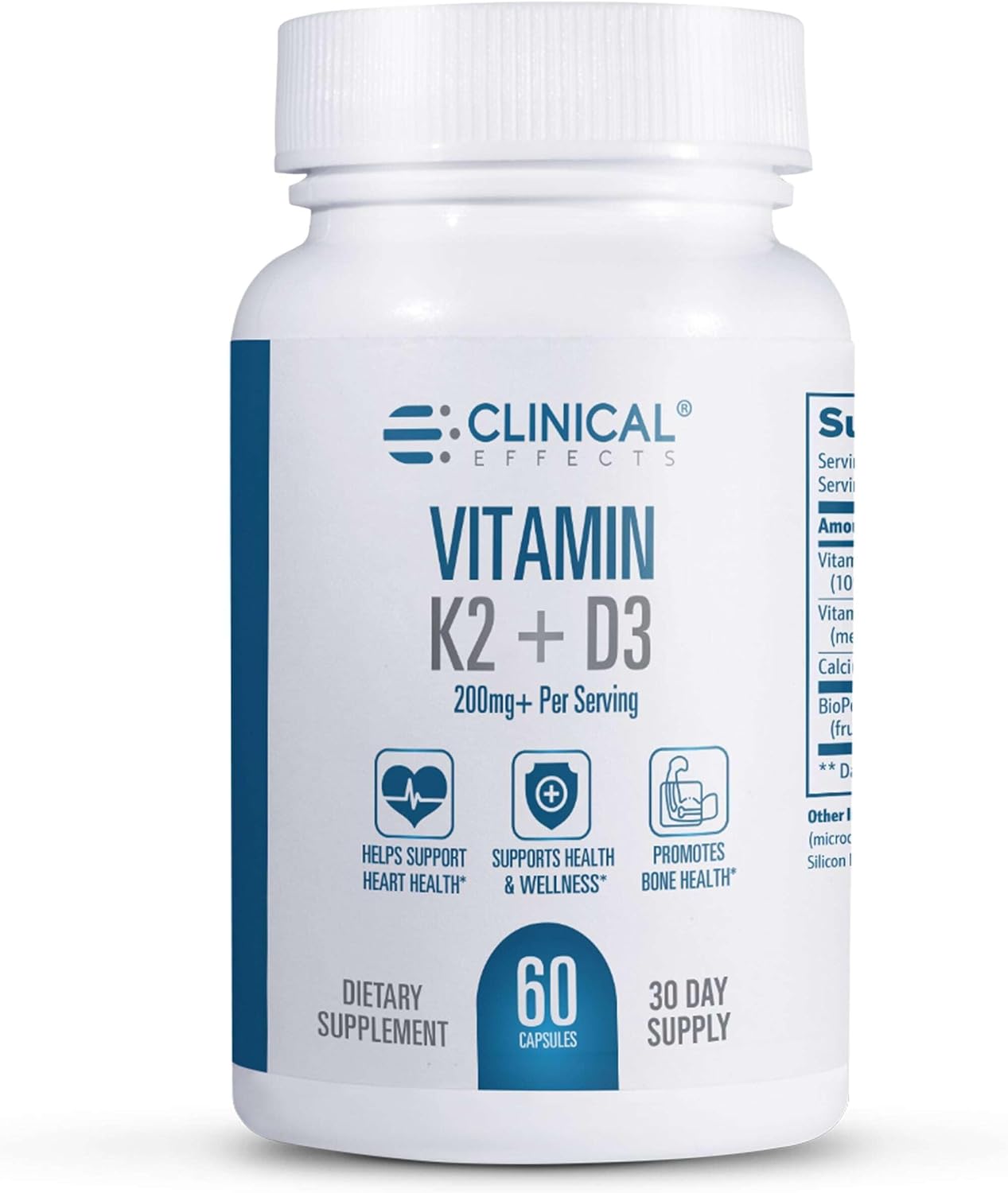 Clinical Effects Vitamin K2 + D3 with BioPerine - 60 Capsules - görsel 1