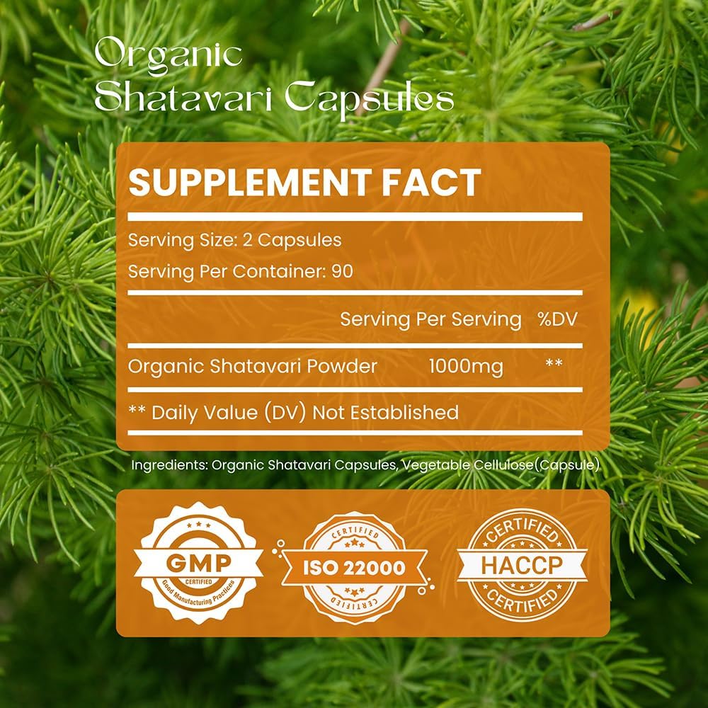 Shatavari Capsules 1000mg – 90 Veg Capsules – Herbal Supplement for Women - görsel 2