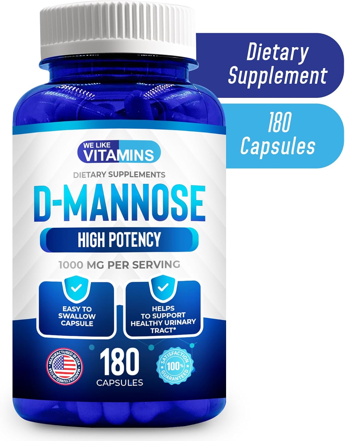 D-Mannose 1000mg Capsules – 180 Easy-to-Swallow Veggie Capsules - görsel 5