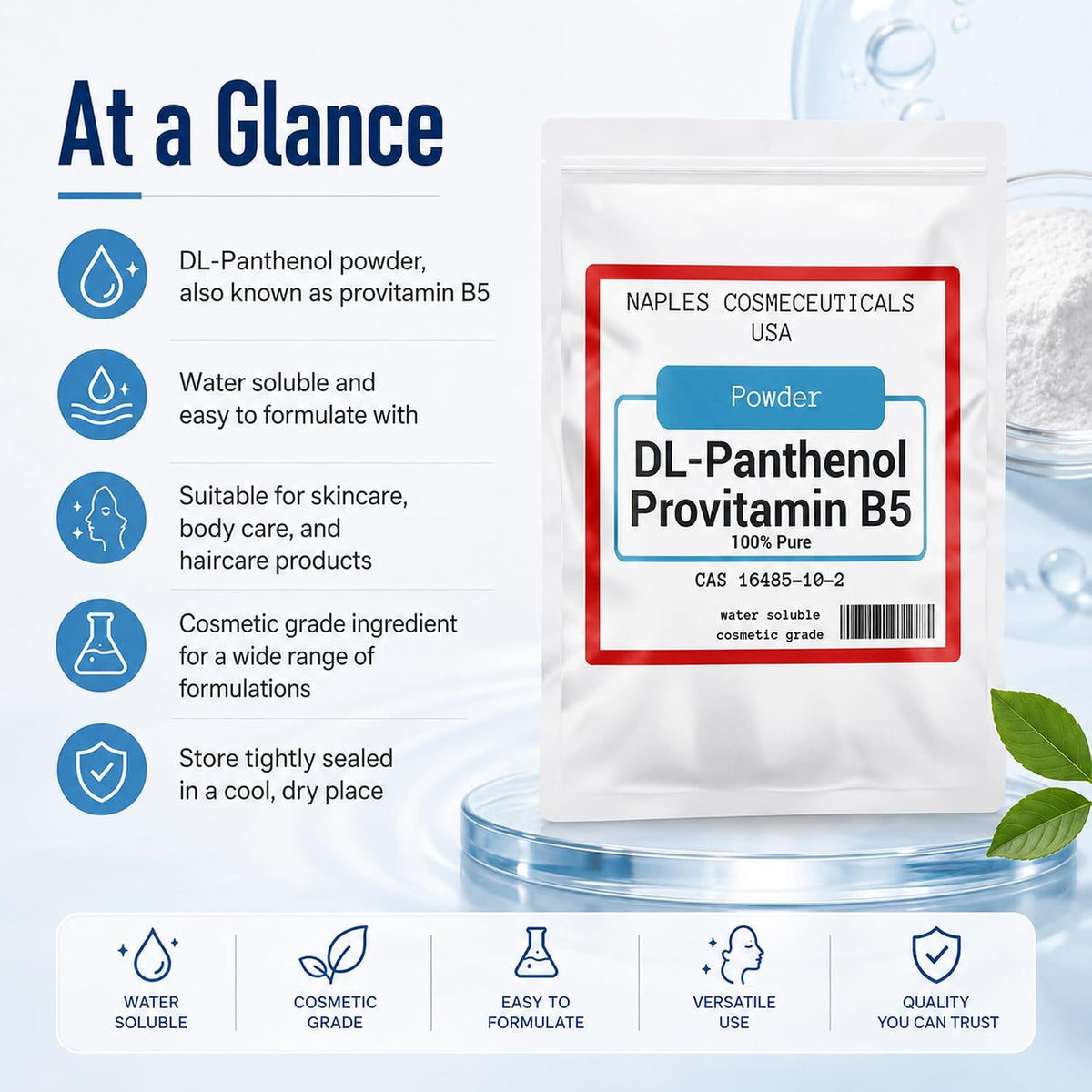 100% Pure DL-Panthenol Powder – Provitamin B5 for Cosmetics (113 g) - görsel 8