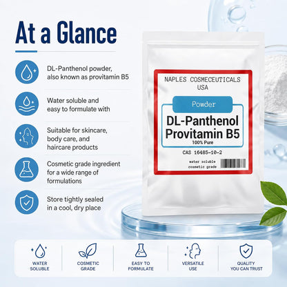 100% Pure DL-Panthenol Powder – Provitamin B5 for Cosmetics (113 g)