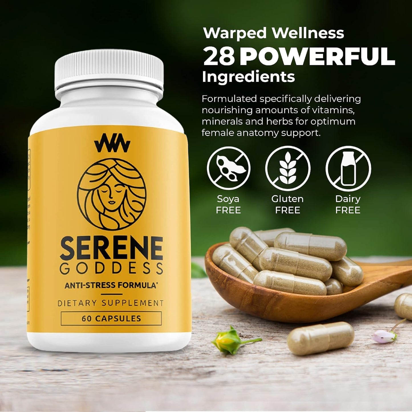 Warped Wellness Serene Goddess – Women's Mood and Relaxation Supplement - görsel 3
