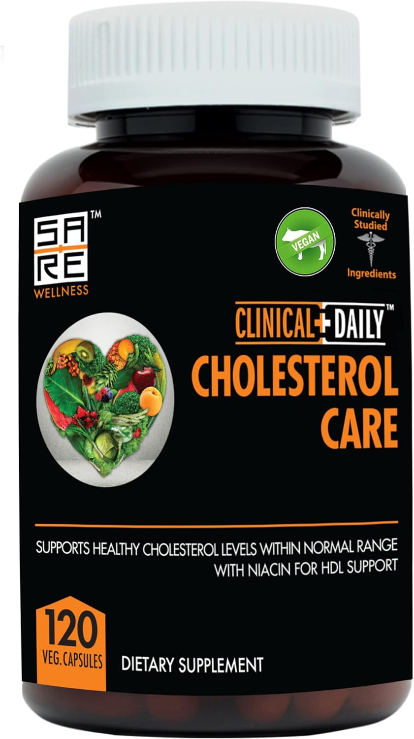 Clinical Daily Cholesterol Care Supplement - Plant Sterols, Guggul, Garlic, Niacin - 120 Capsules - görsel 1
